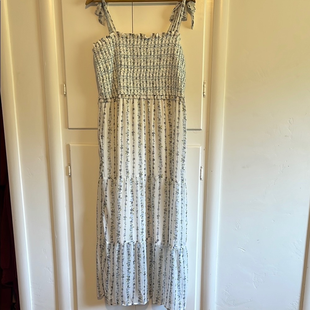 LC Lauren Conrad Blue and White Maxi Dress